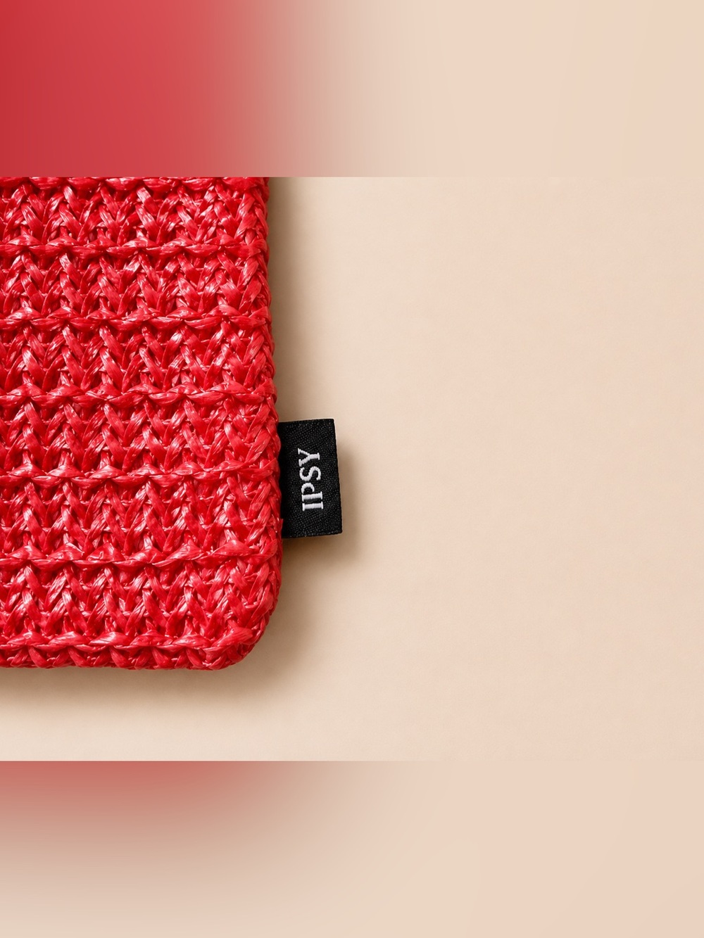 IPSY Strawberry 🍓 Pink Woven Makeup Bag Satin Lined Cosmetic Pouch - Picture 3 of 6